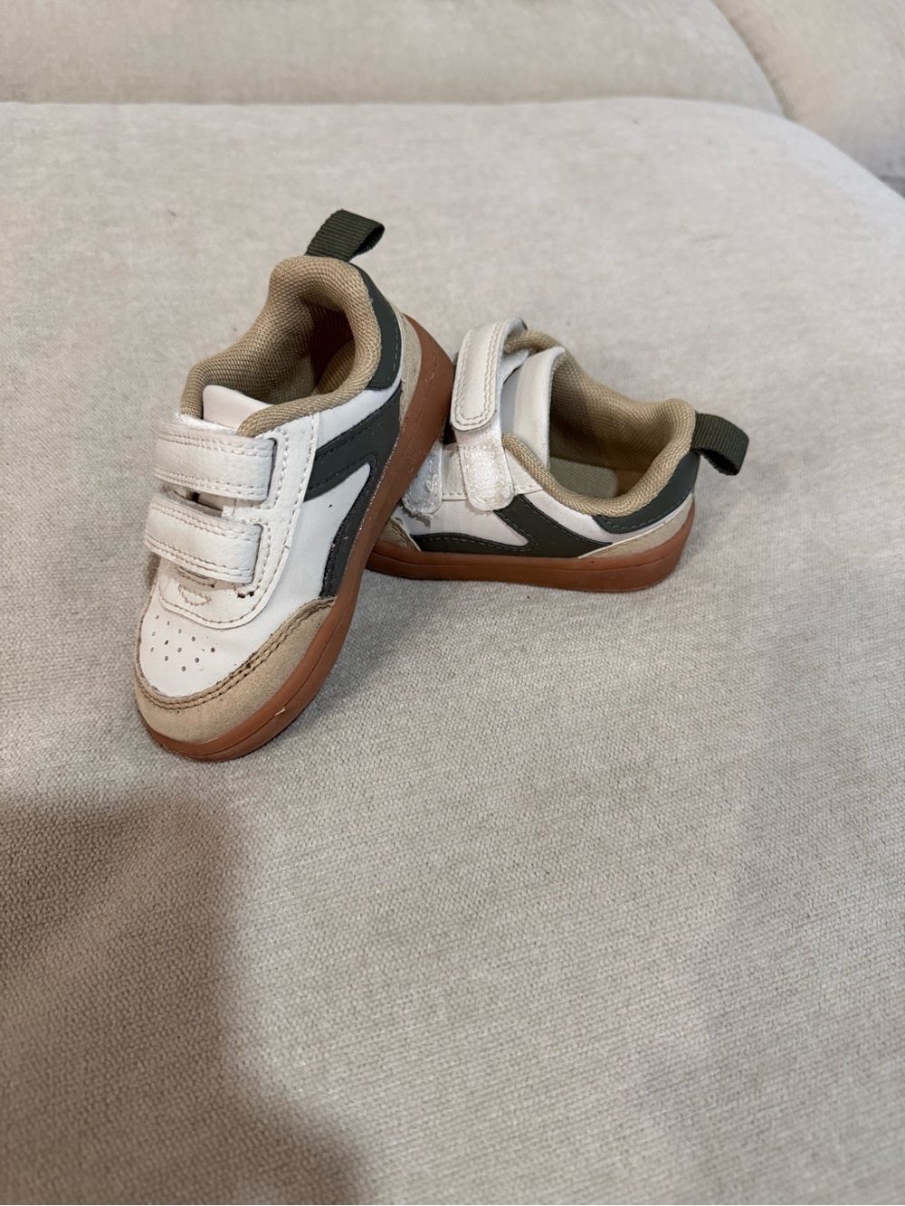 H&M Toddler Sneakers – Size 5.5 Velcro with Olive Accent